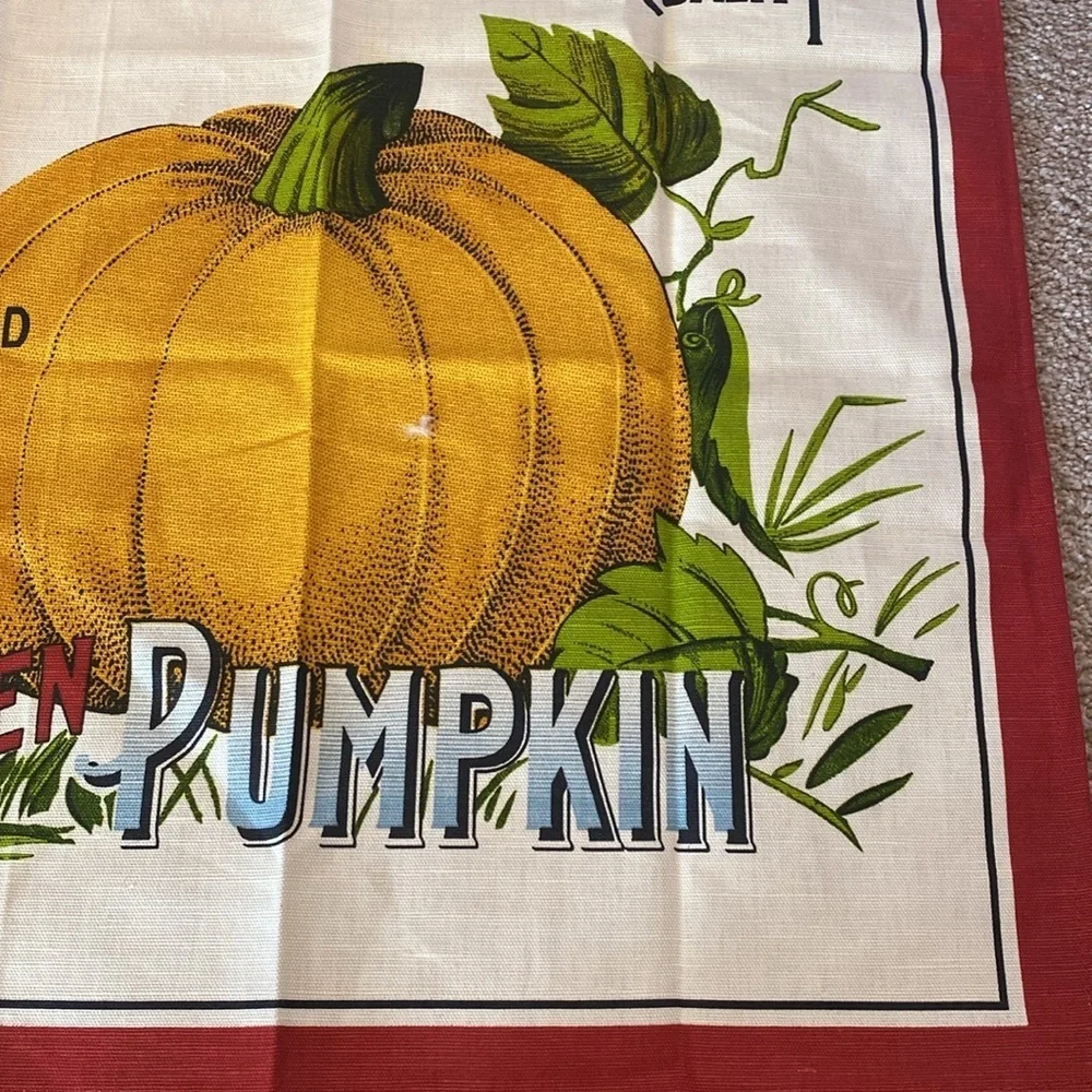 Williams Sonoma Made in Italy Cotton Linen Blend Pumpkin Kitchen Drying Towel